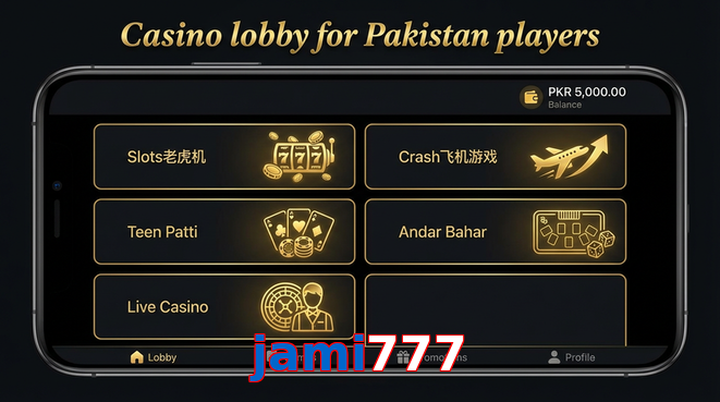 Lobby view of Jami777 for Pakistan users